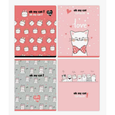 Тетрадь 48 л. клетка Oh! my cat!