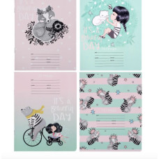 Тетрадь 12 листов в клетку "Счастливый день", обложка мелованный картон, блок офсет, белизна 92-94%