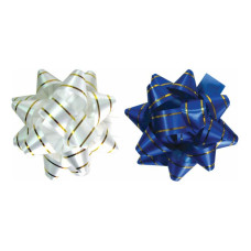 Бант-звезда №3 D7,5 см с золотой полосой